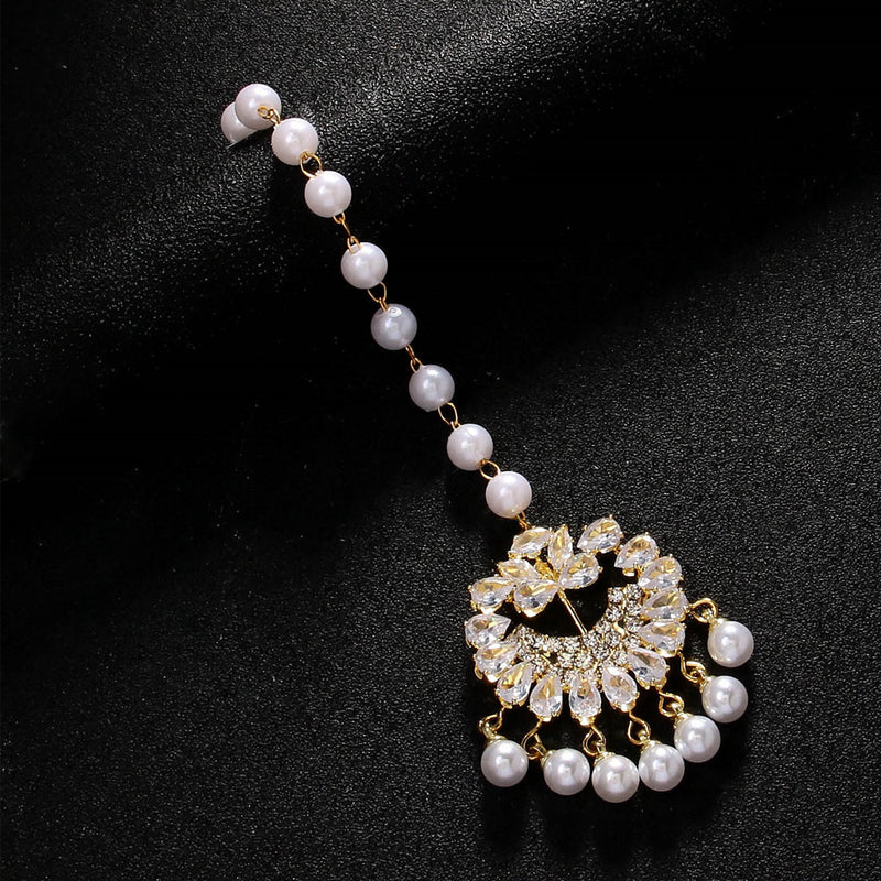 Pearl Forehead Diamond Headdress Ethnic  Hair Chain