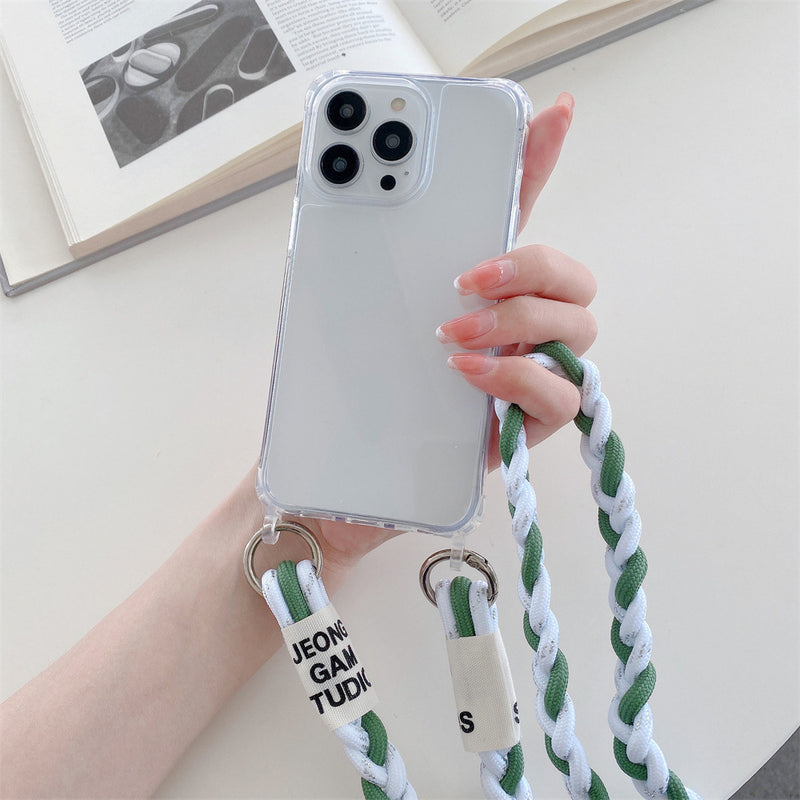 Back Woven Cross-body Lanyard Accessories Phone Case