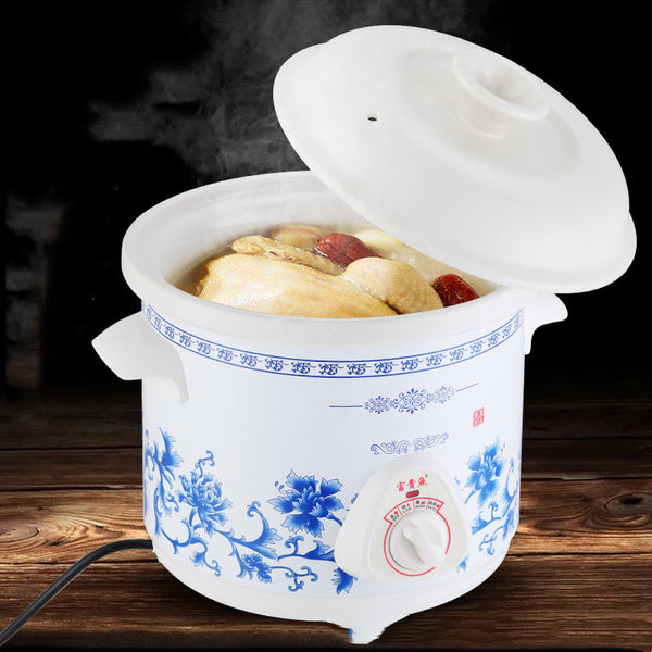 Home White Porcelain Automatic Electric Stew Pot