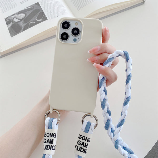 Back Woven Cross-body Lanyard Accessories Phone Case