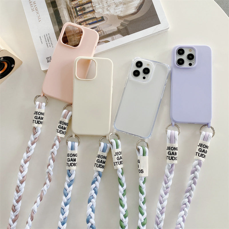 Back Woven Cross-body Lanyard Accessories Phone Case